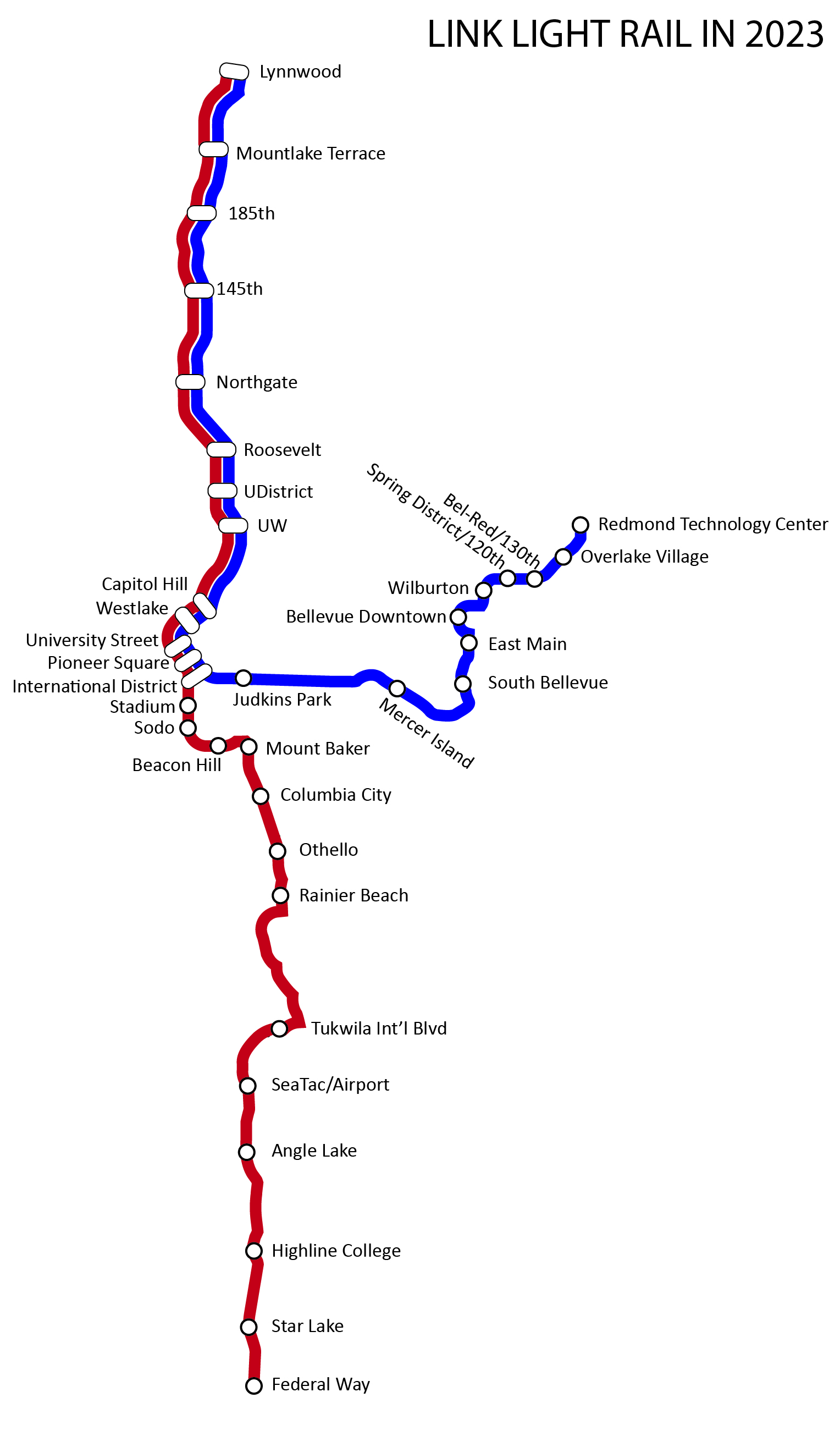 2023年的西雅圖輕軌線路圖