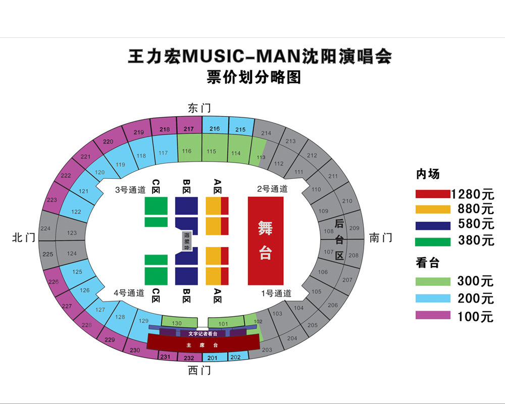 2010王力宏瀋陽演唱會座點陣圖