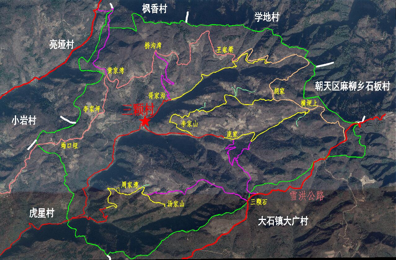 三顆村2015年道路交通現狀圖