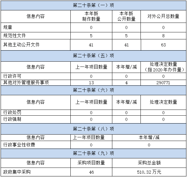 武漢市醫療保障局2020年政府信息公開工作年度報告