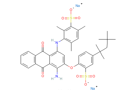 3-[[4-氨基-9,10-二氫-9,10-二氧代-3-[磺酸基-4-（1,1,3,3-四甲基丁基）苯氧基]-1-蒽基]氨基]-2,4,6-三甲基苯