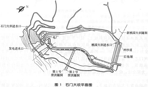 石門土石壩平面圖