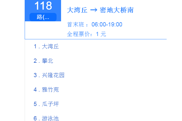攀枝花公交118路