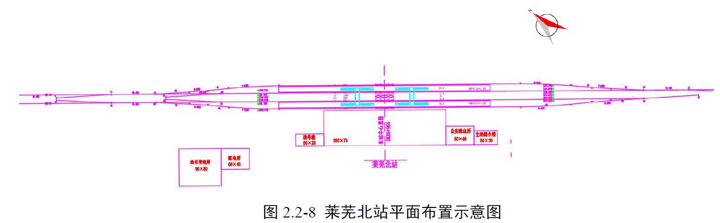 萊蕪北站平面布置示意圖