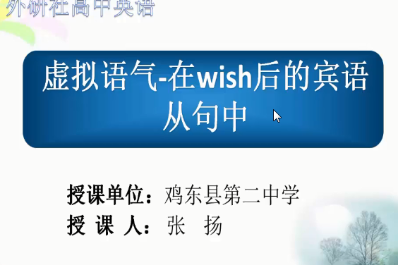 虛擬語氣-在wish後的賓語從句中