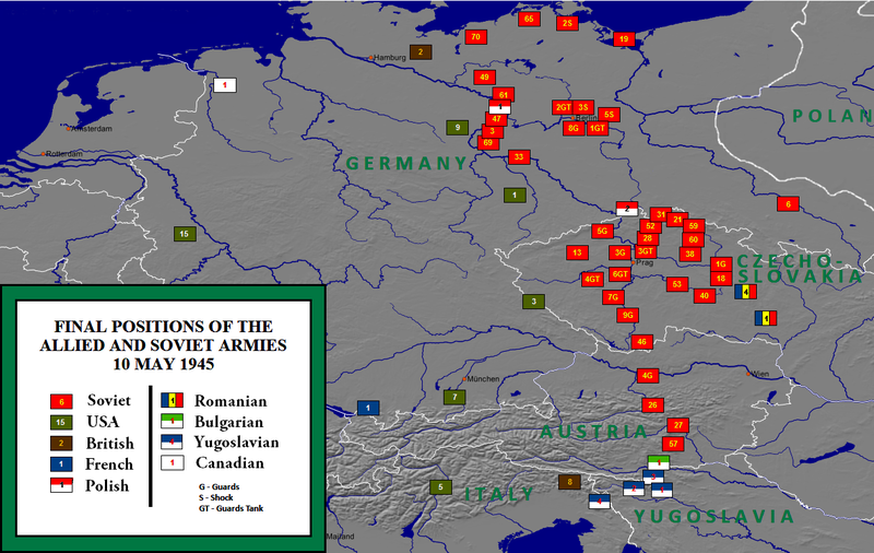 1945年5月蘇聯與盟國的軍事部署