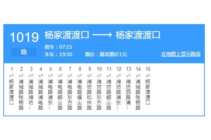 上海公交1019路環線