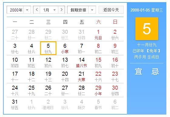 2000年1月5日