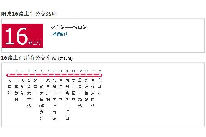 陽泉公交16路