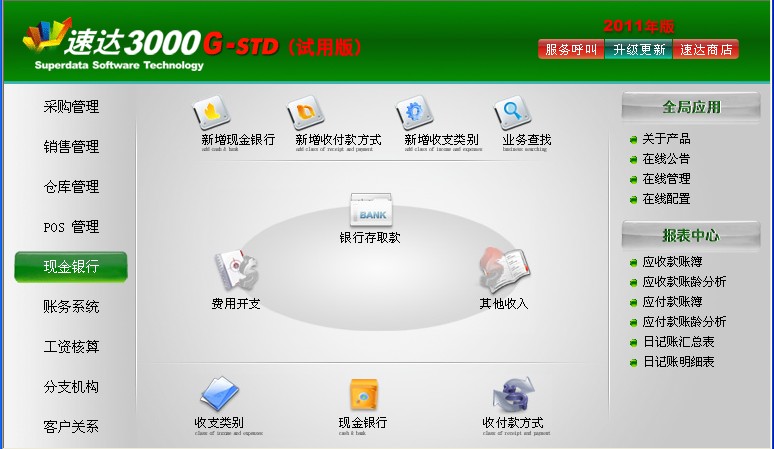 速達3000G-STD現金銀行操作界面