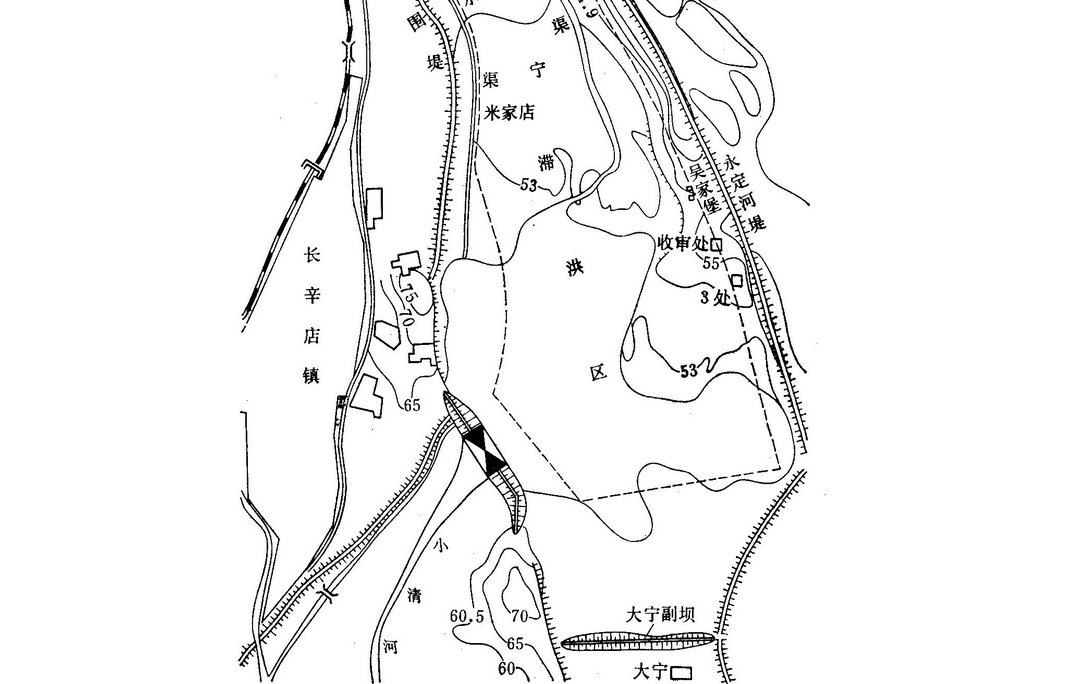 盧溝橋分洪樞紐平面圖