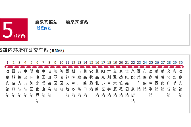 酒泉公交5路