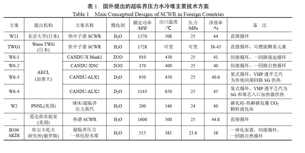 表1：國外提出的主要技術方案