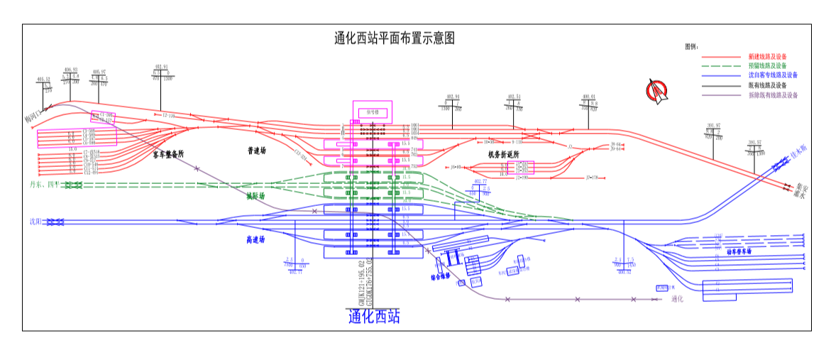 通化西站平面布置示意圖