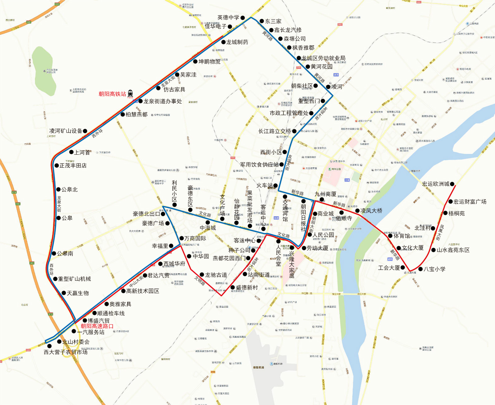 12路調整示意圖（2016年11月24日）（紅色為調整後線路）