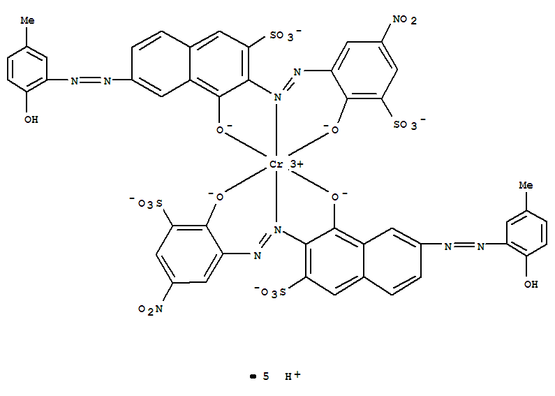 五氫化二[4-羥基-6-[（2-羥基-5-甲基苯基）偶氮]-3-[（2-羥-5-硝基-3-磺苯基）偶氮]-2-萘磺醯(4-)]合鉻酸(5-)
