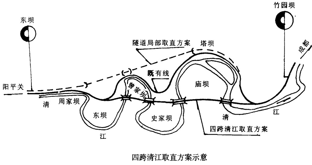 竹園壩到東壩四跨清江方案