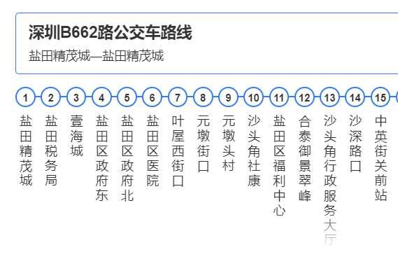 深圳公交B662路