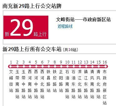 南充公交新29路