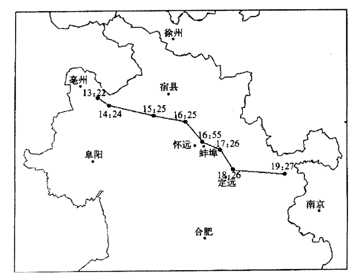 圖1 2002年5月27 日風暴路徑