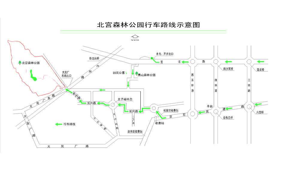 北京北宮國家森林公園交通線路圖