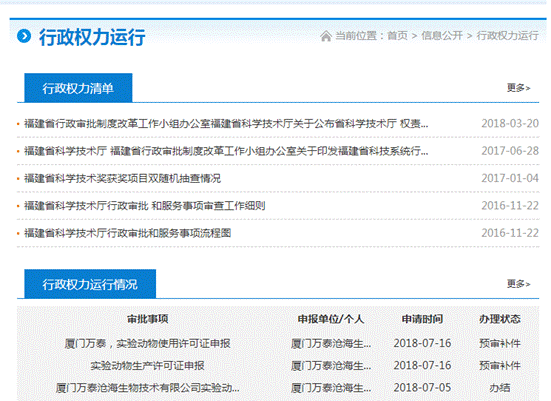 福建省科學技術廳2018年度政府信息公開工作年度報告