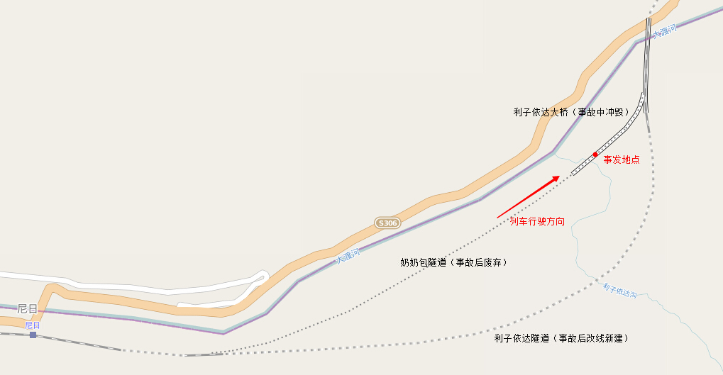 事故及鐵路改建示意圖