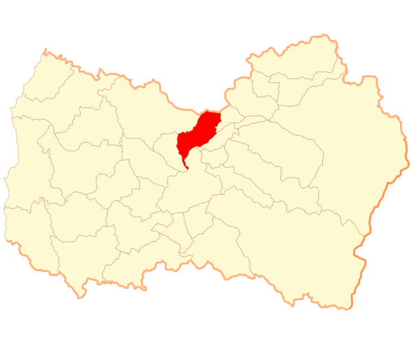 卡查波阿爾省行政區域圖（紅色部分為科爾陶科）
