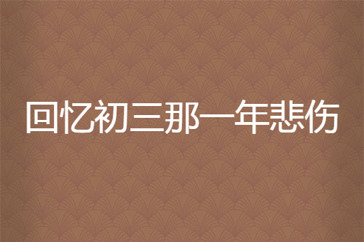 回憶初三那一年悲傷