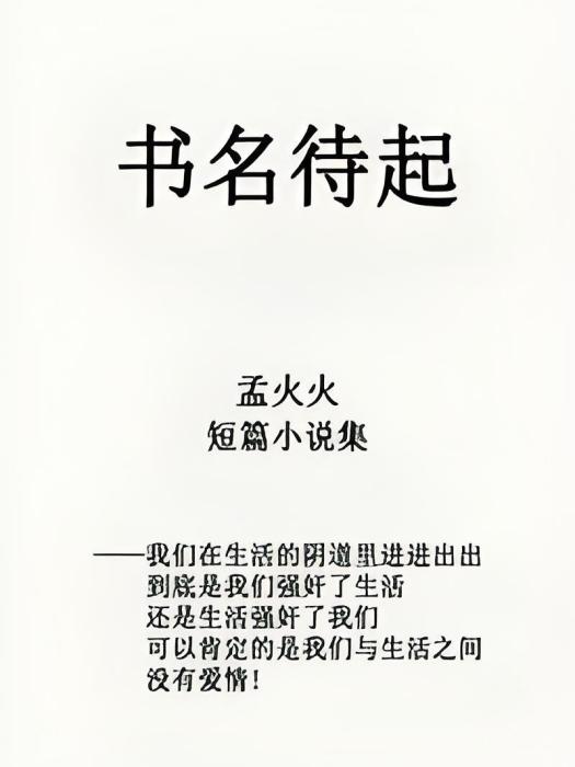 書名待起——孟火火短篇小說集