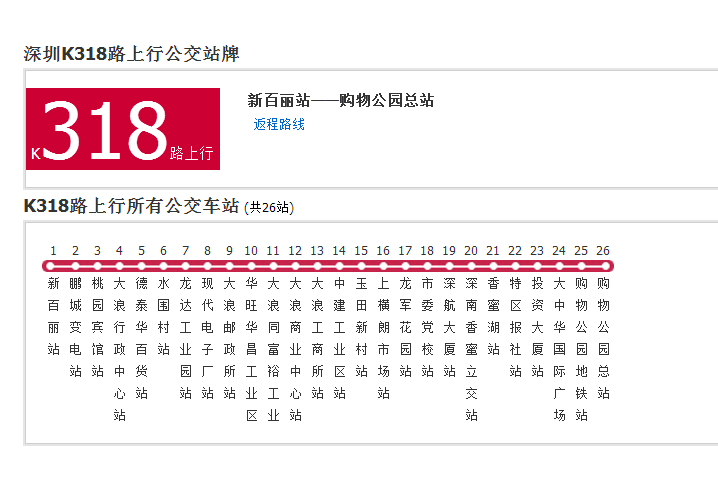 深圳公交K318路