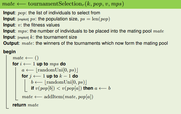 tournament selection