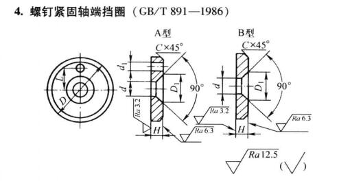 螺釘緊固軸端擋圈