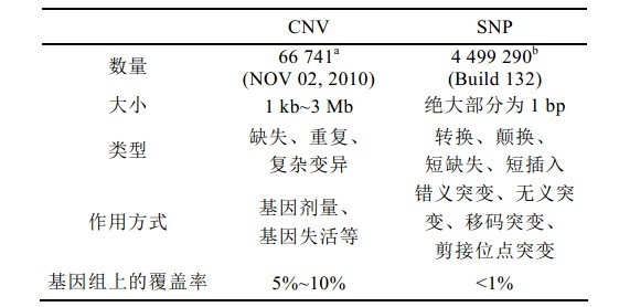 CNV和SNP的對比