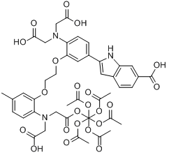 4-（6-羧基-2-吲哚基）-4\x27-甲基-2,2\x27-（乙烯基二氧）二苯胺-N,N,N\x27,N\x27-四乙酸四（乙醯氧基甲基）酯