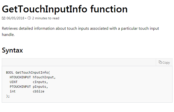 GetTouchInputInfo