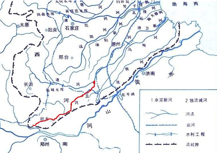 衛河在海河流域中的位置