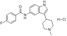 4-氟-N-（3-（1-甲基哌啶-4-基）-1H-吲哚-5-基）苯甲醯胺鹽酸鹽