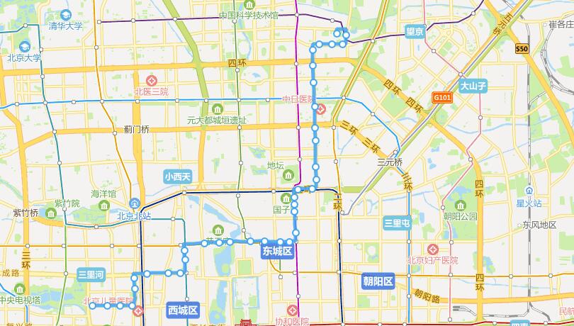 北京公交13路線路走向