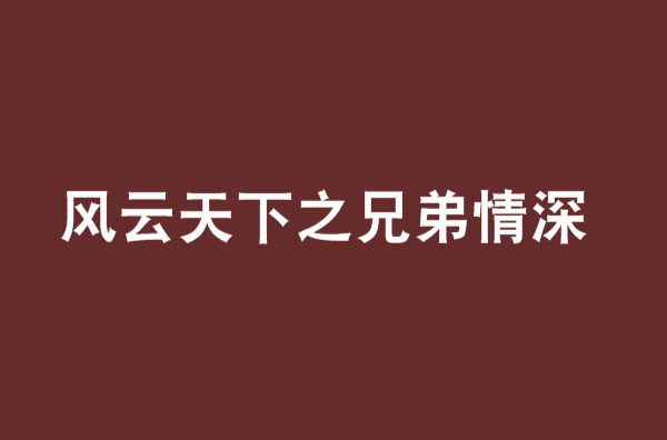 風雲天下之兄弟情深