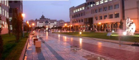 黑龍江大學第一圖書館夜景