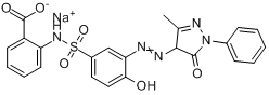 2-[[[3-[（4,5-二氫-3-甲基-5-氧代-1-苯基-1H-4-吡唑基）偶氮基]-4-羥苯基]磺醯基]氨基]-苯甲酸鈉