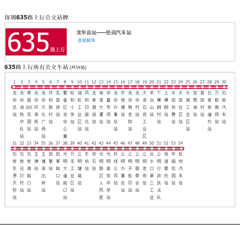 深圳公交635路