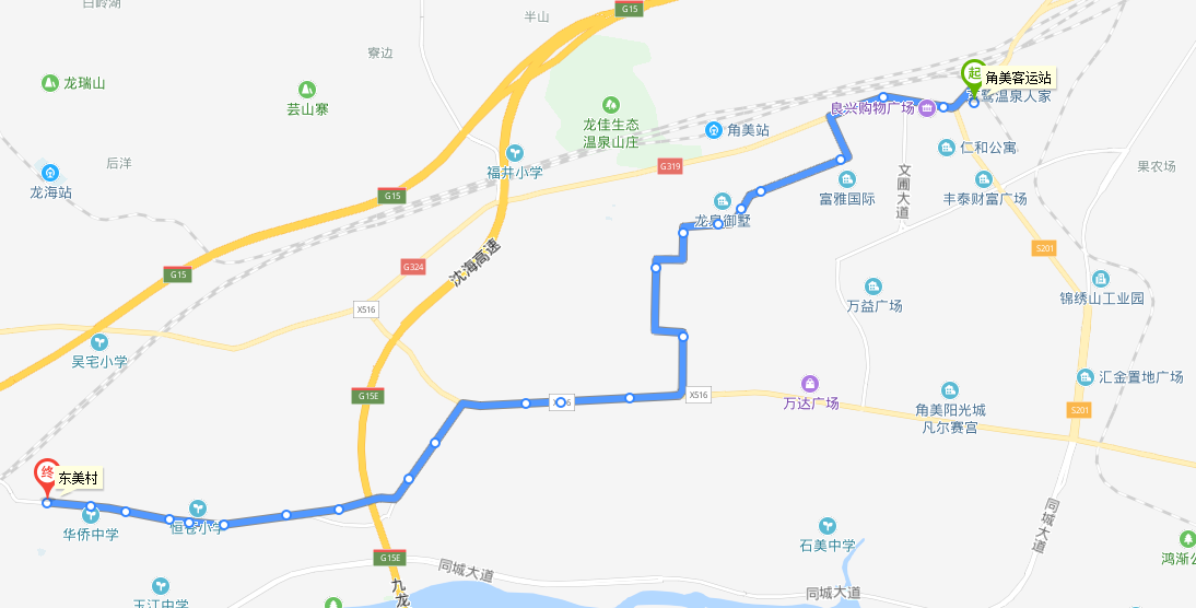 漳州公交703路上行路線圖