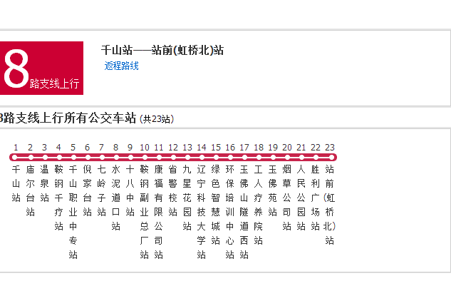 鞍山公交8支路