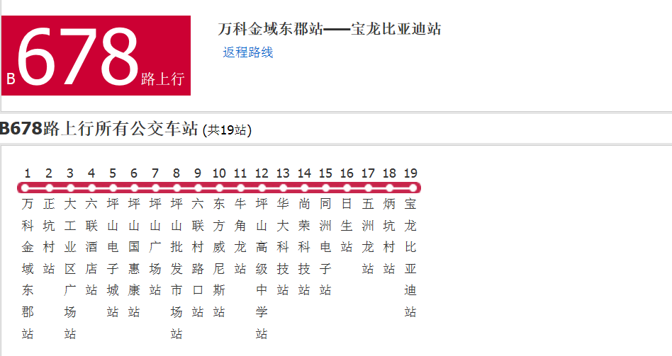 深圳公交B678路