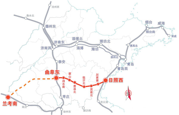 日蘭高速鐵路線路走向示意圖