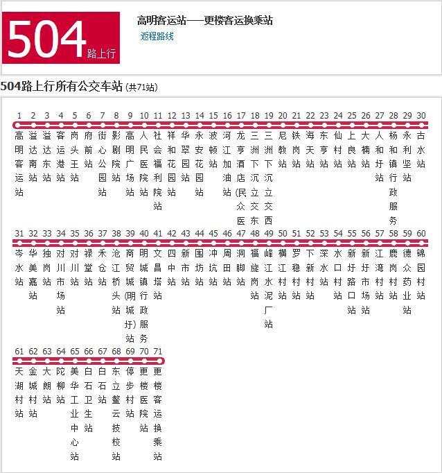 佛山公交504路