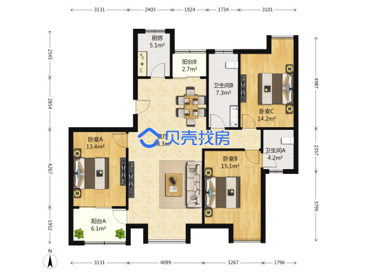 湖東景園北區戶型圖