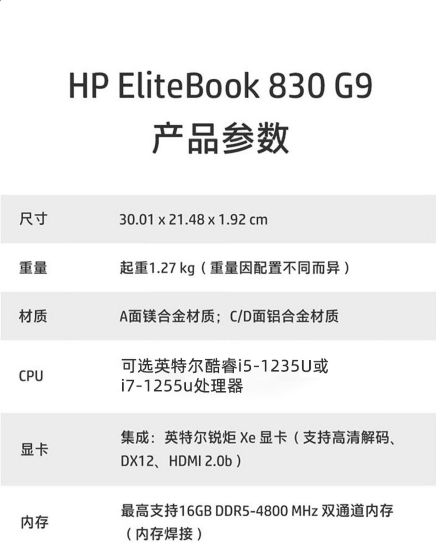 惠普EliteBook 830 G9